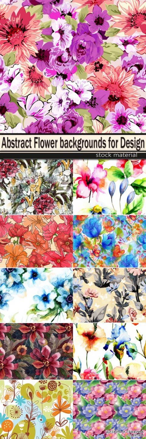 Abstract Flower backgrounds for Design