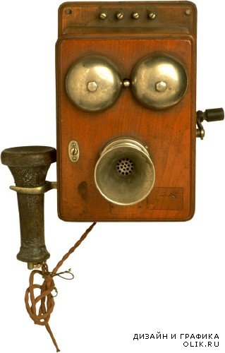 Ретро телефонный аппарат (прозрачный фон)