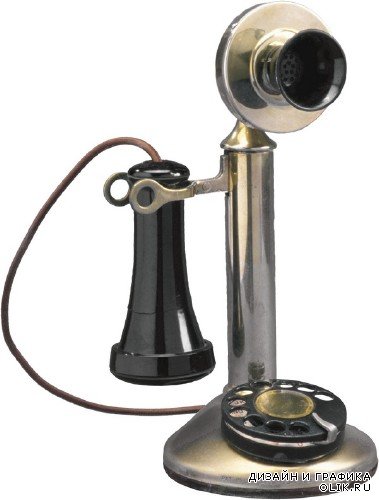 Ретро телефонный аппарат (прозрачный фон)