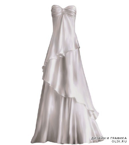 Белое свадебное платье (прозрачный фон)