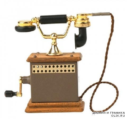 Ретро телефонный аппарат бездисковый (прозрачный фон)