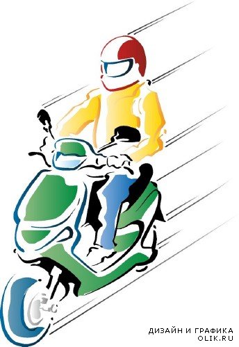 Мотоцикл, мопед, скутер (вектор)