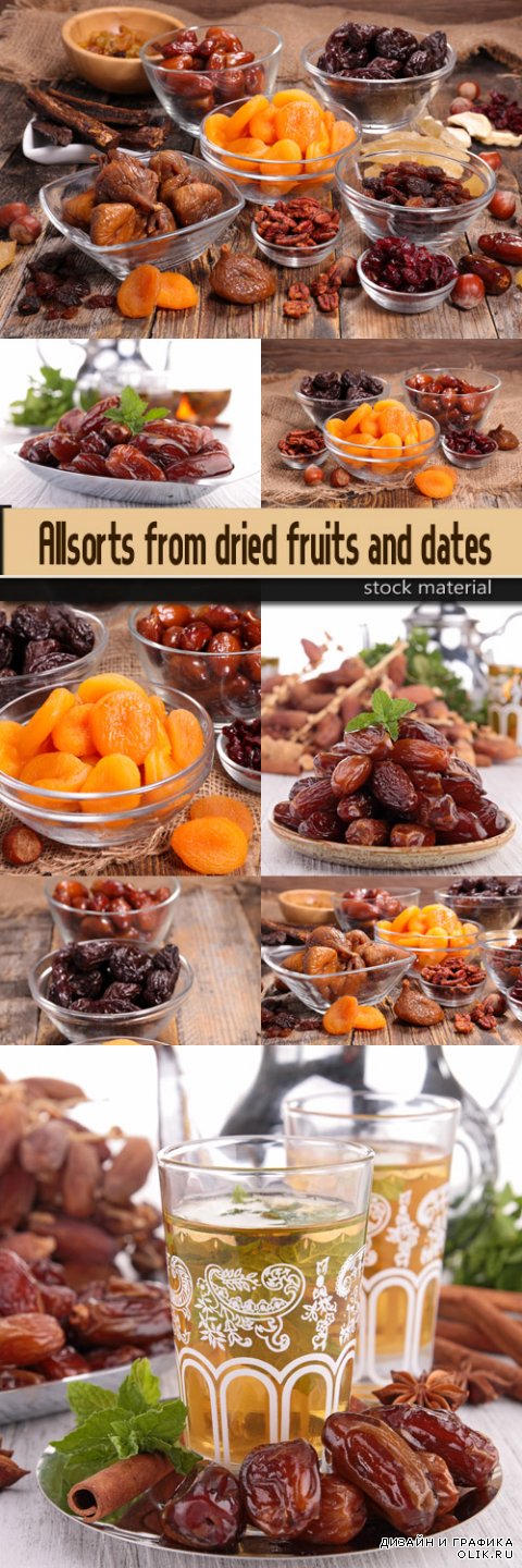 Allsorts from dried fruits and dates