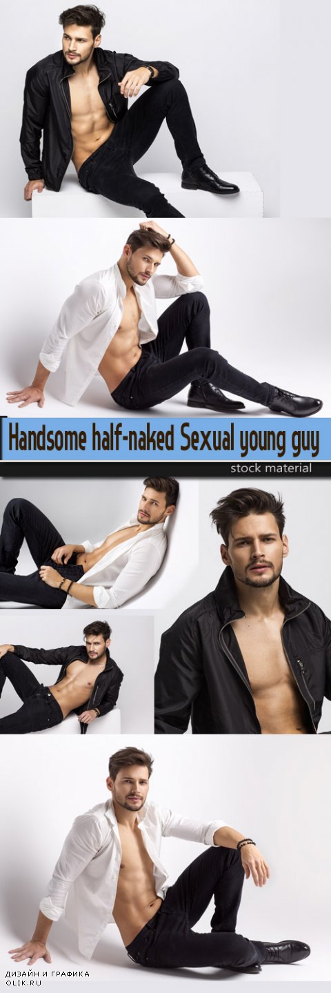 Handsome half-naked Sexual young guy