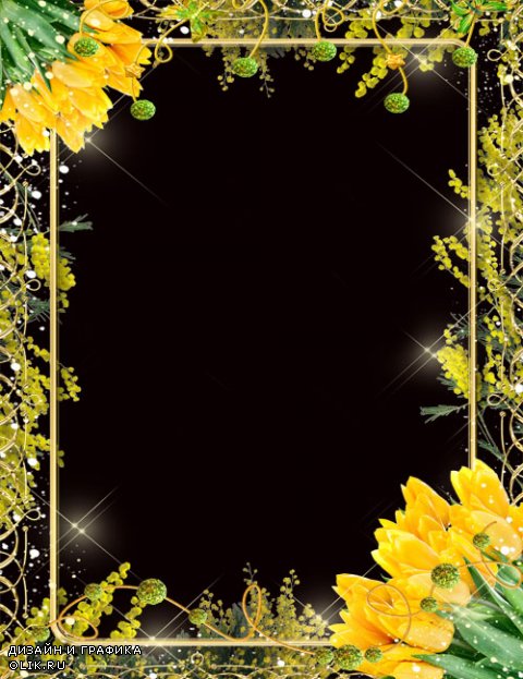 Рамка для фото –  Желтые тюльпаны