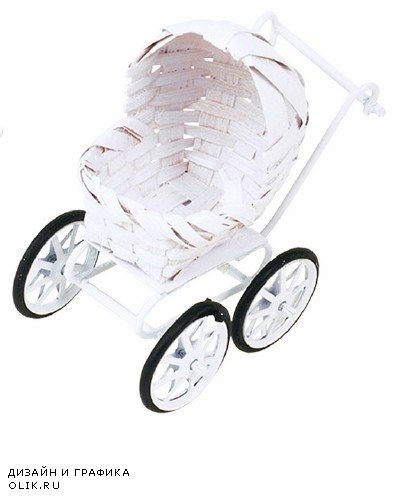 Детская коляска (прозрачный фон)