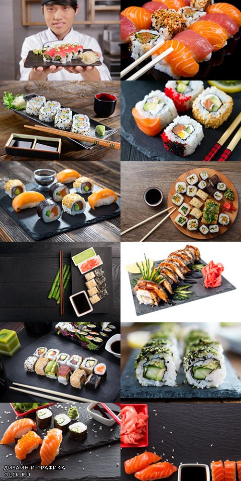 Растровые картинки - Суши и морепродукты