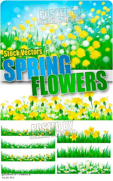 Весенние цветы - Векторный клипарт