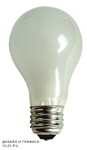 Лампа накаливания (электрическая лампочка) прозрачный фон