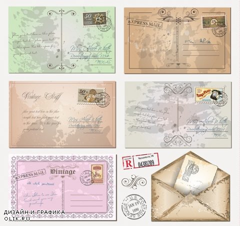 Vintage postcards, envelopes and stamps (part 1)