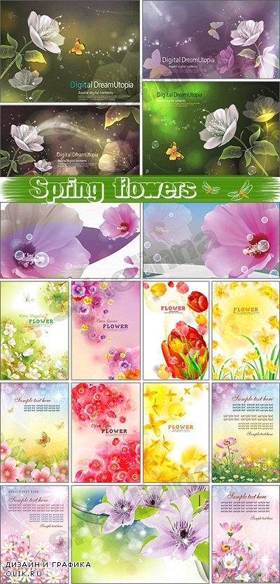 Нежные фоны с весенними цветами - Gentle backgrounds with spring flowers