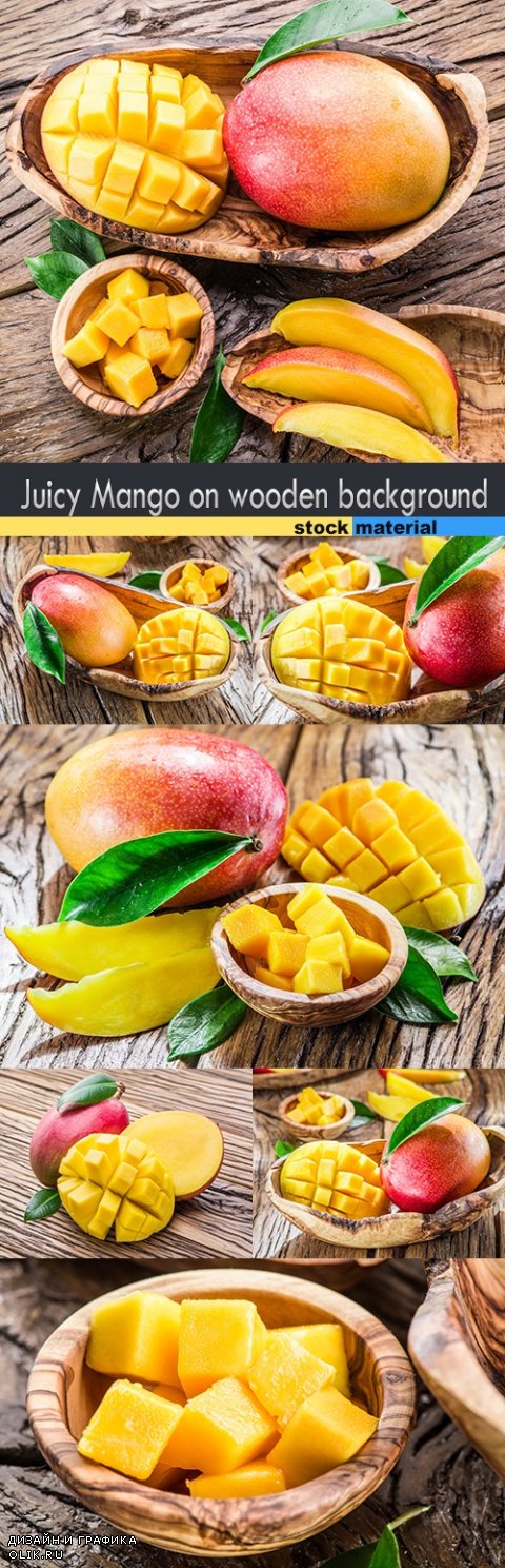 Juicy Mango on wooden background