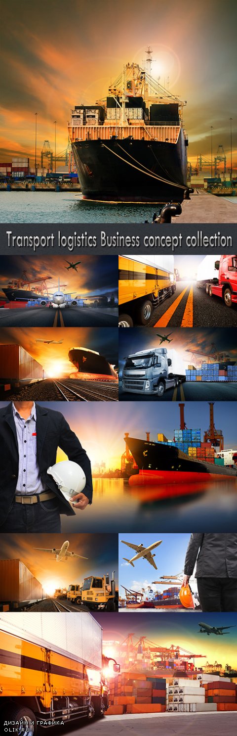 Transport logistics Business concept collection