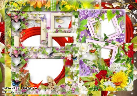 Набор рамок для фотошопа – Любовь, красота, цветы