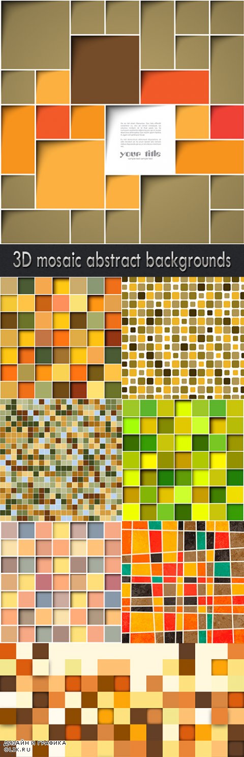 3D mosaic abstract backgrounds