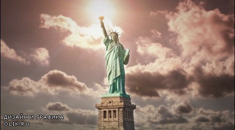 The Statue of Liberty footage, loop, background | Статуя свободы футаж