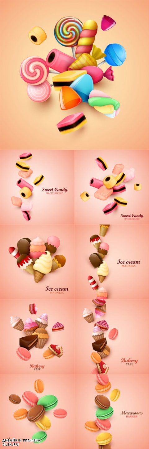 Vector Abstract Background with Candies