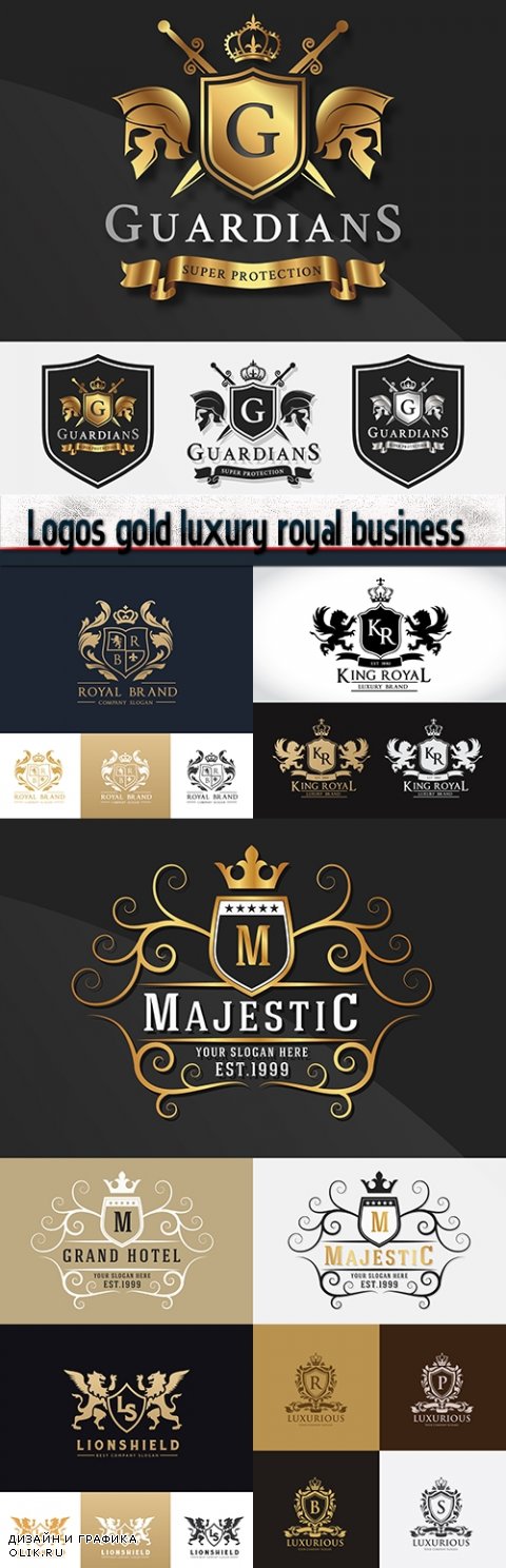 Logos gold luxury royal business
