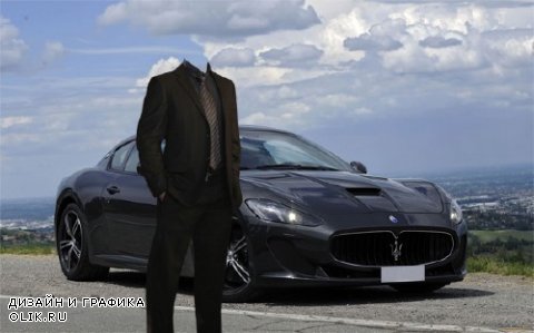 Мужской шаблон - На классной Maserati