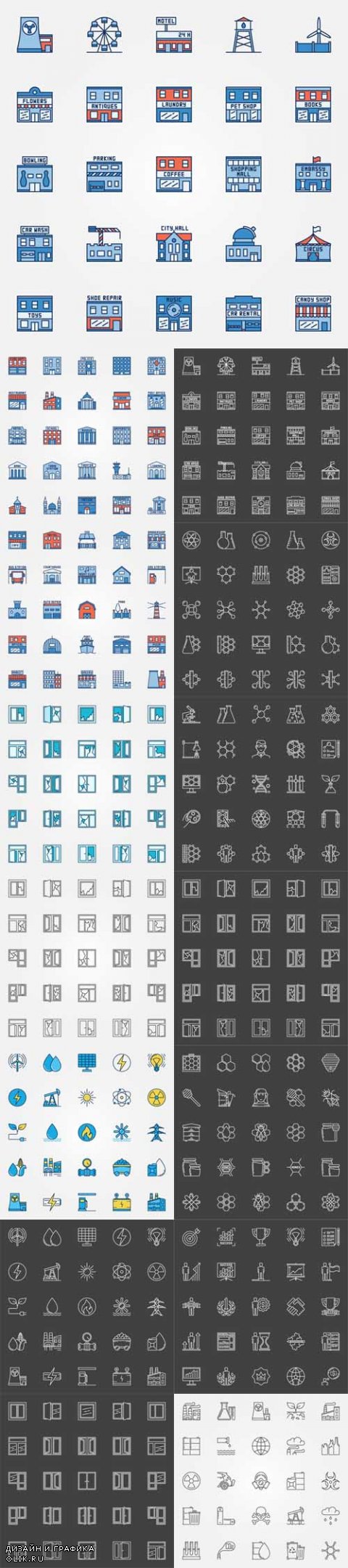 Vector Different Line Icons Collection