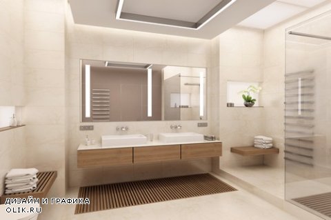 Растровый клипарт - Интерьеры ванных комнат 5