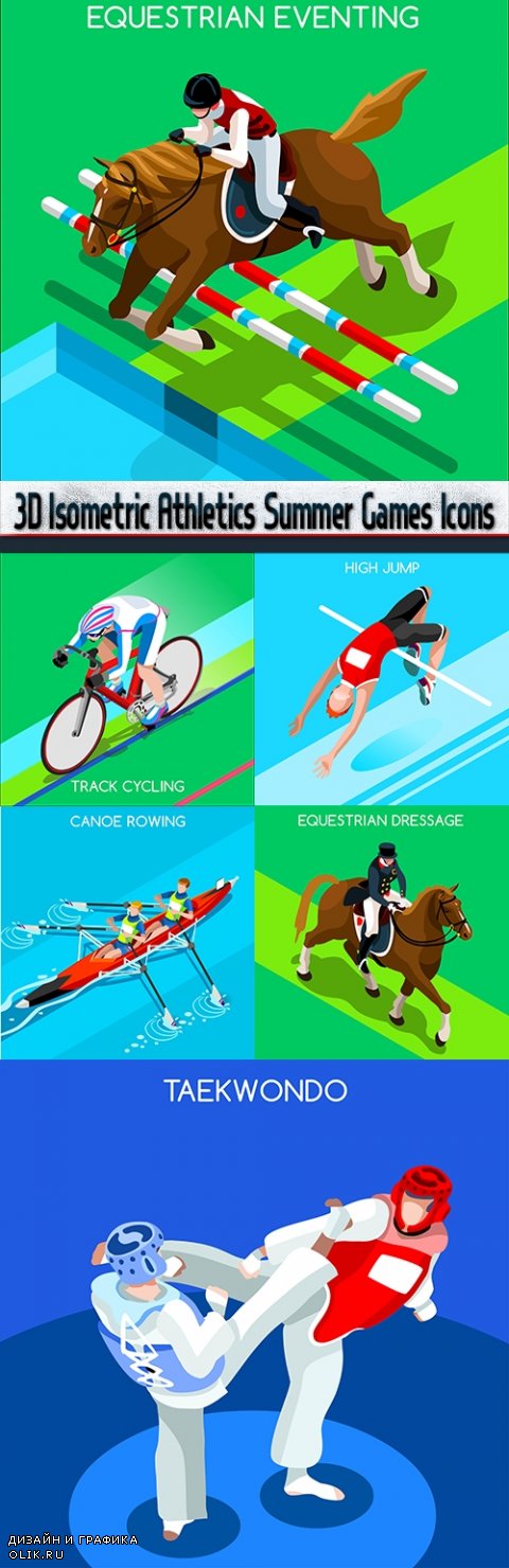 3D Isometric Athletics Summer Games Icons