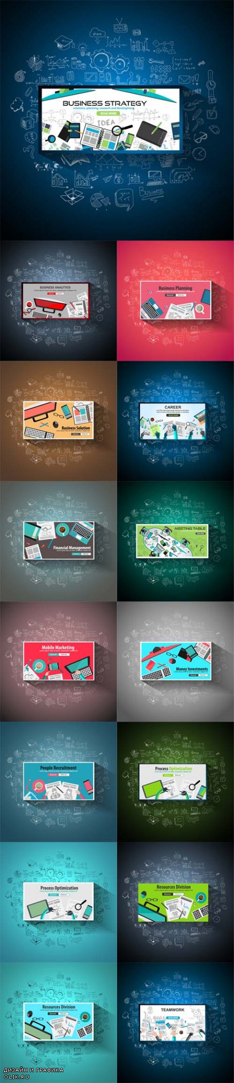 Vector Business Concept with Doodle Design Style
