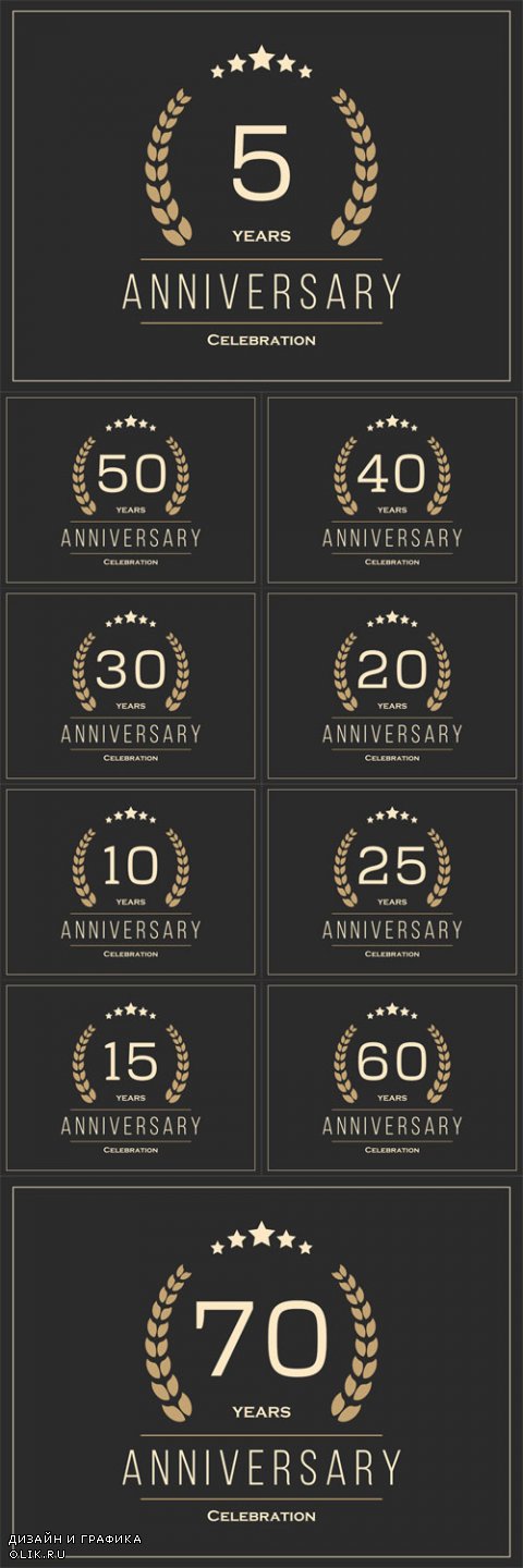 Vector Years Anniversary Celebration Logotypes