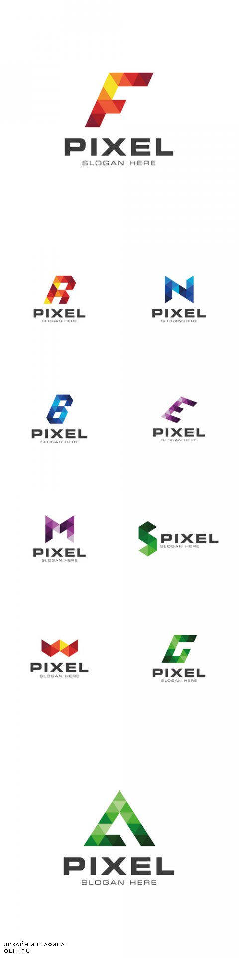 Vector Modern Pixelated Logo Template