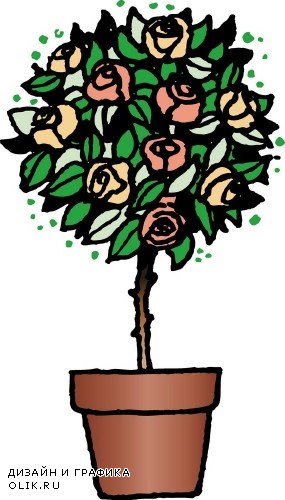 Растение, деревья и цветы (векторная подборка)