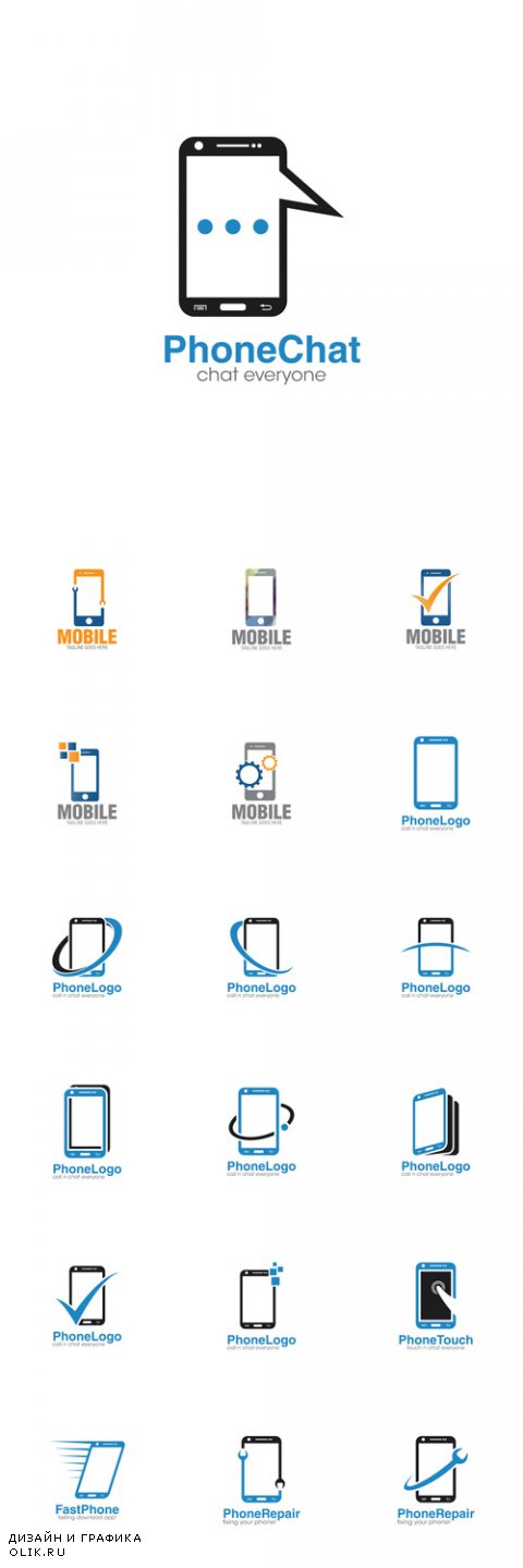Vector Phone Creative Concept Logo Design Templates