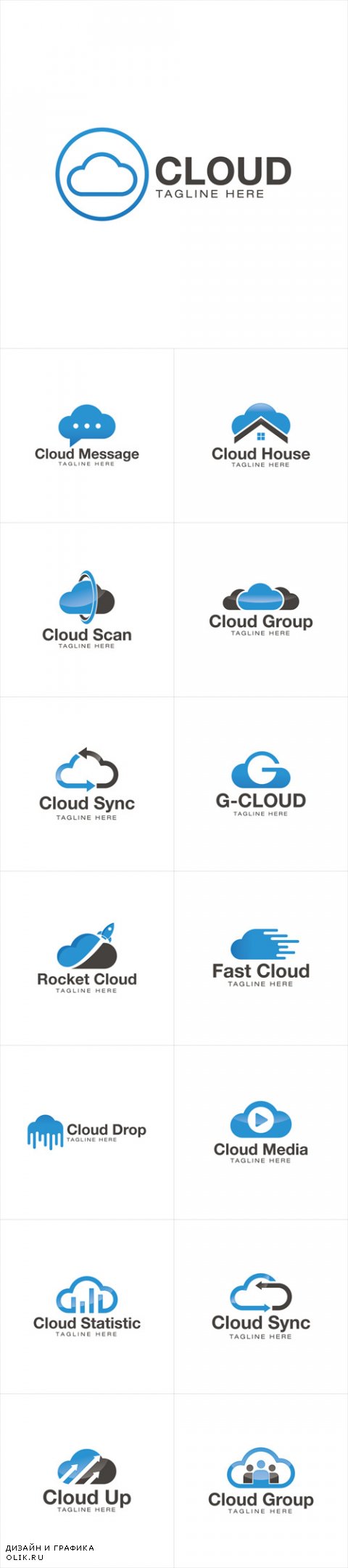 Vector Cloud Creative Concept Logo Design
