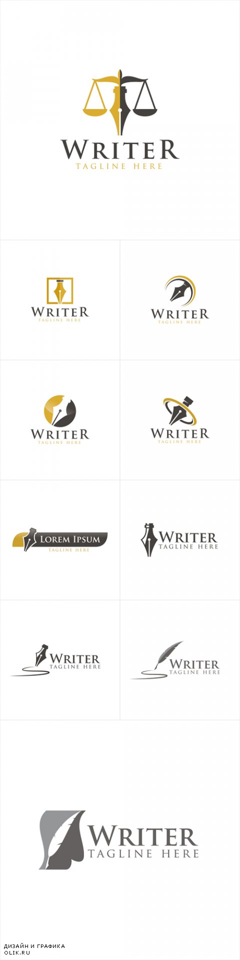 Vector Writer Logo Creative Design Templates