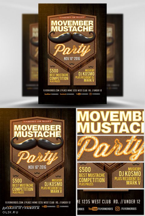 Flyer Template - Classy Acts Movember Party