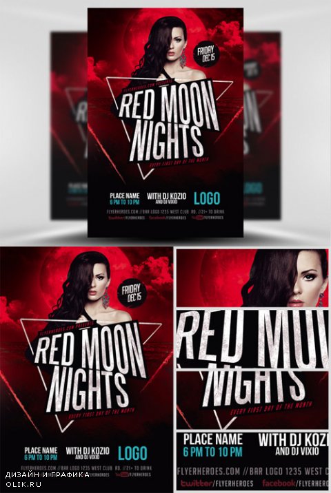 Flyer Template - Red Moon Nights