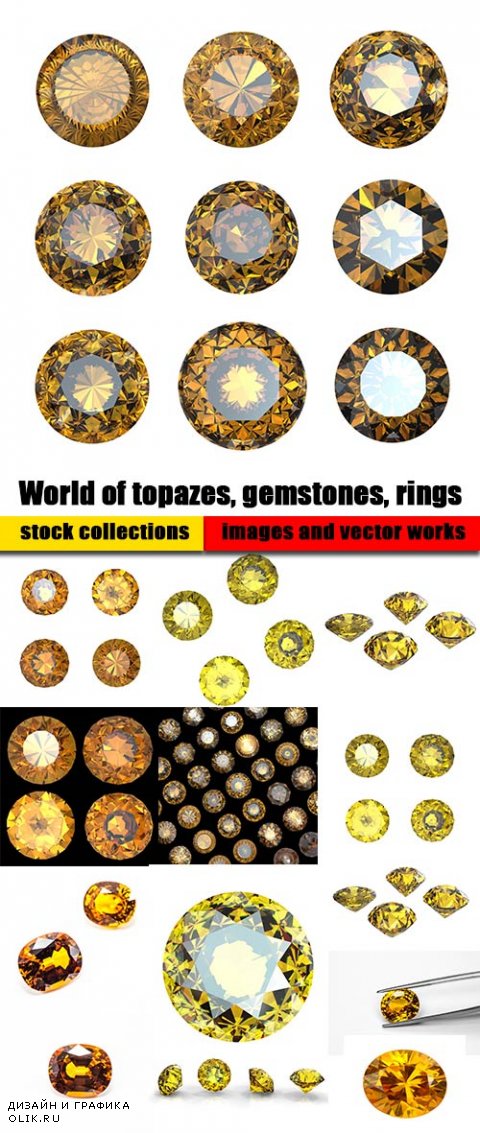 World of topazes, gemstones, rings