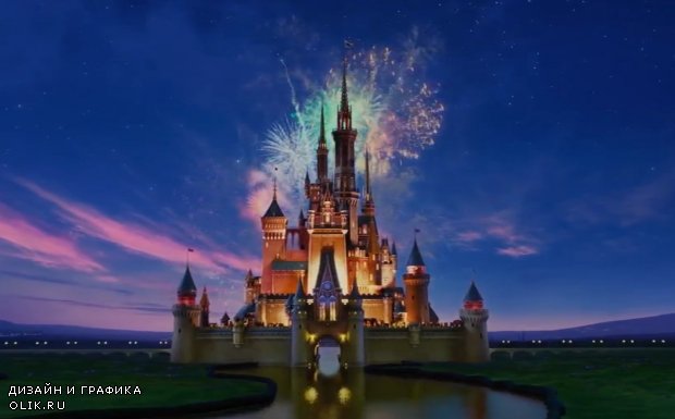 Футаж Поздравление в стиле заставки Disney и замок
