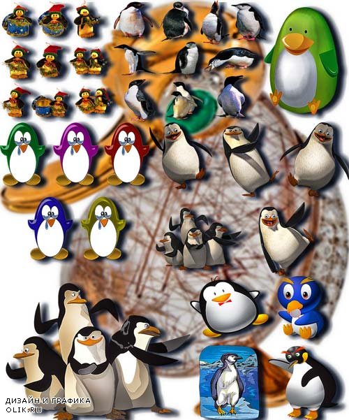 Клип-арты картинки - Веселые пингвины