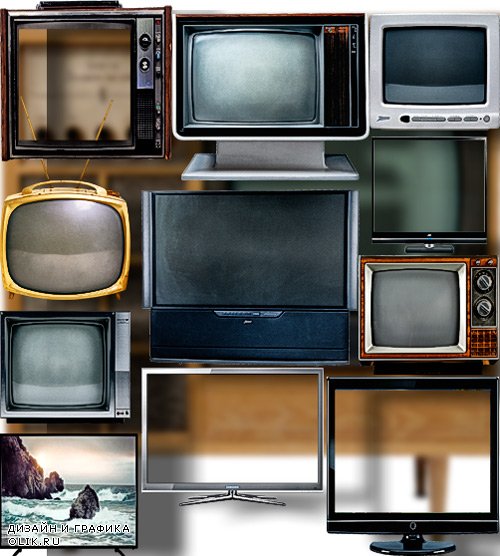 Фотошоп Png клип-арты - Телевизоры разных моделей