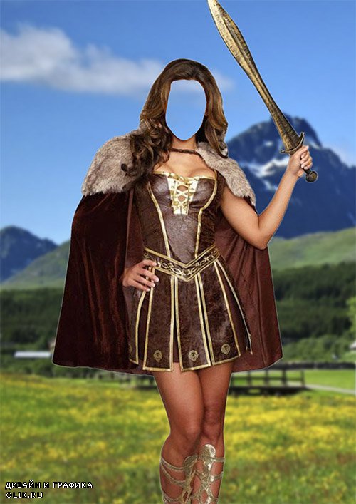Женский фотошаблон - Принцесса викингов