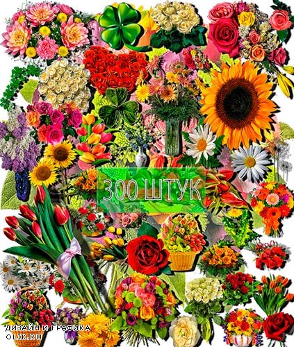 Фотошоп Png клип-арты - Разные цветы