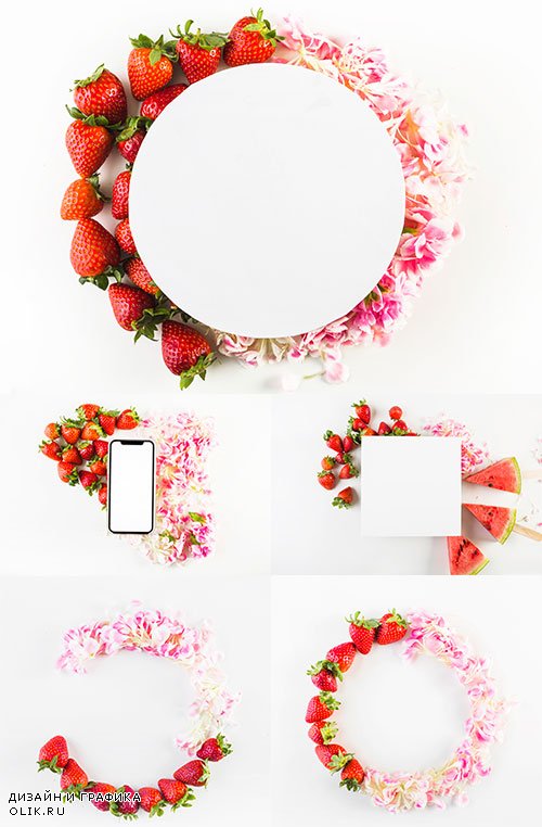Цветочные рамки - 2 - Растровый клипарт / Floral frame - 2 - Raster clipart