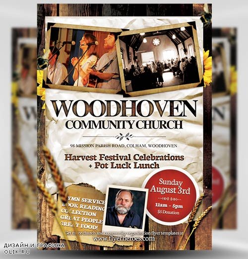Woodhoven psd flyer template