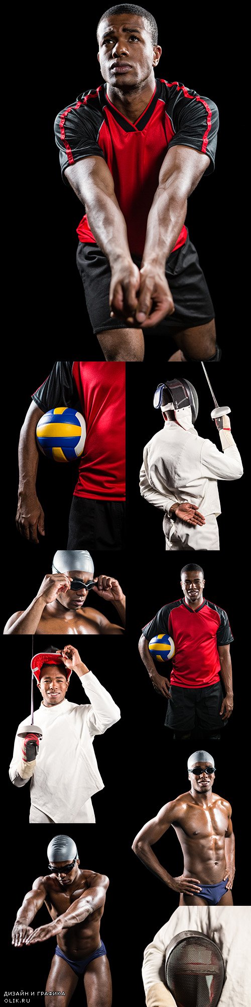 Football, swimmer and fencer professional sports