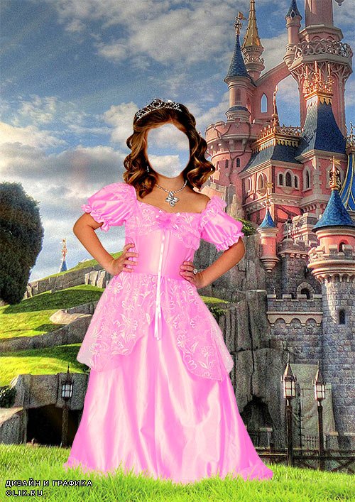 Шаблон psd девочки в костюме принцессы