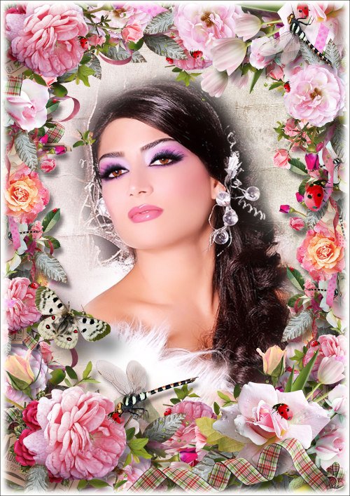 Цветочная рамка для Фотошопа - Благоухающие розы