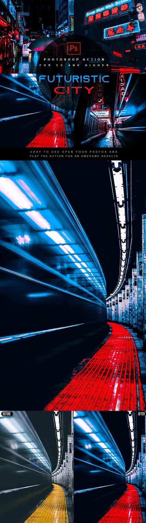 Futuristic City - Photoshop Action 27391328 Futuristic City - Photoshop Action 27391328