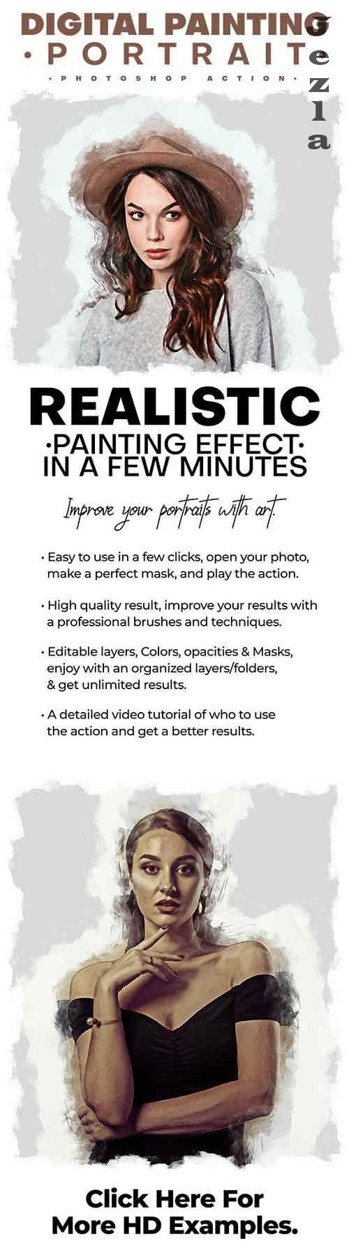 Digital Painting Portrait - Photoshop Action 27736797 Digital Painting Portrait - Photoshop Action 27736797