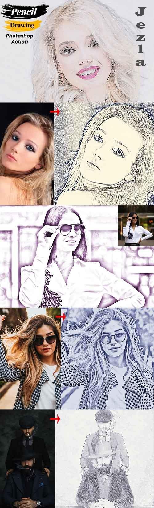 Pencil Drawing Photoshop Action 4888259 Pencil Drawing Photoshop Action 4888259