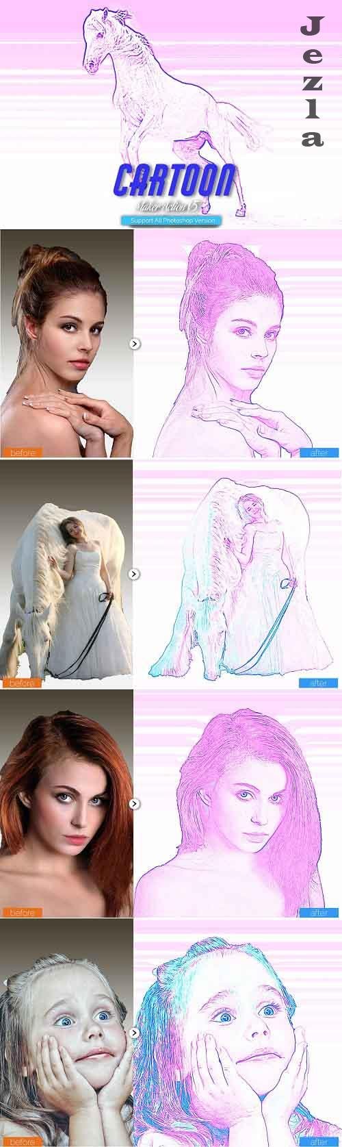 Cartoon Maker Photoshop Action V5 - 5457294 Cartoon Maker Photoshop Action V5 - 5457294